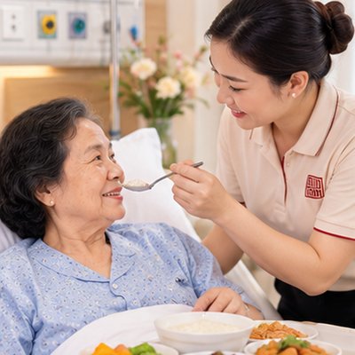 Caregiver Namy Care hỗ trợ người bệnh ăn uống