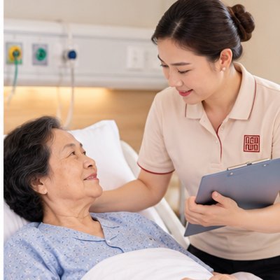 Caregiver theo dõi sức khỏe người bệnh hằng ngày
